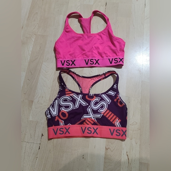 Victoria's Secret sports bra bundle of 2, size medium, razorback, vsx logo - Picture 8 of 8